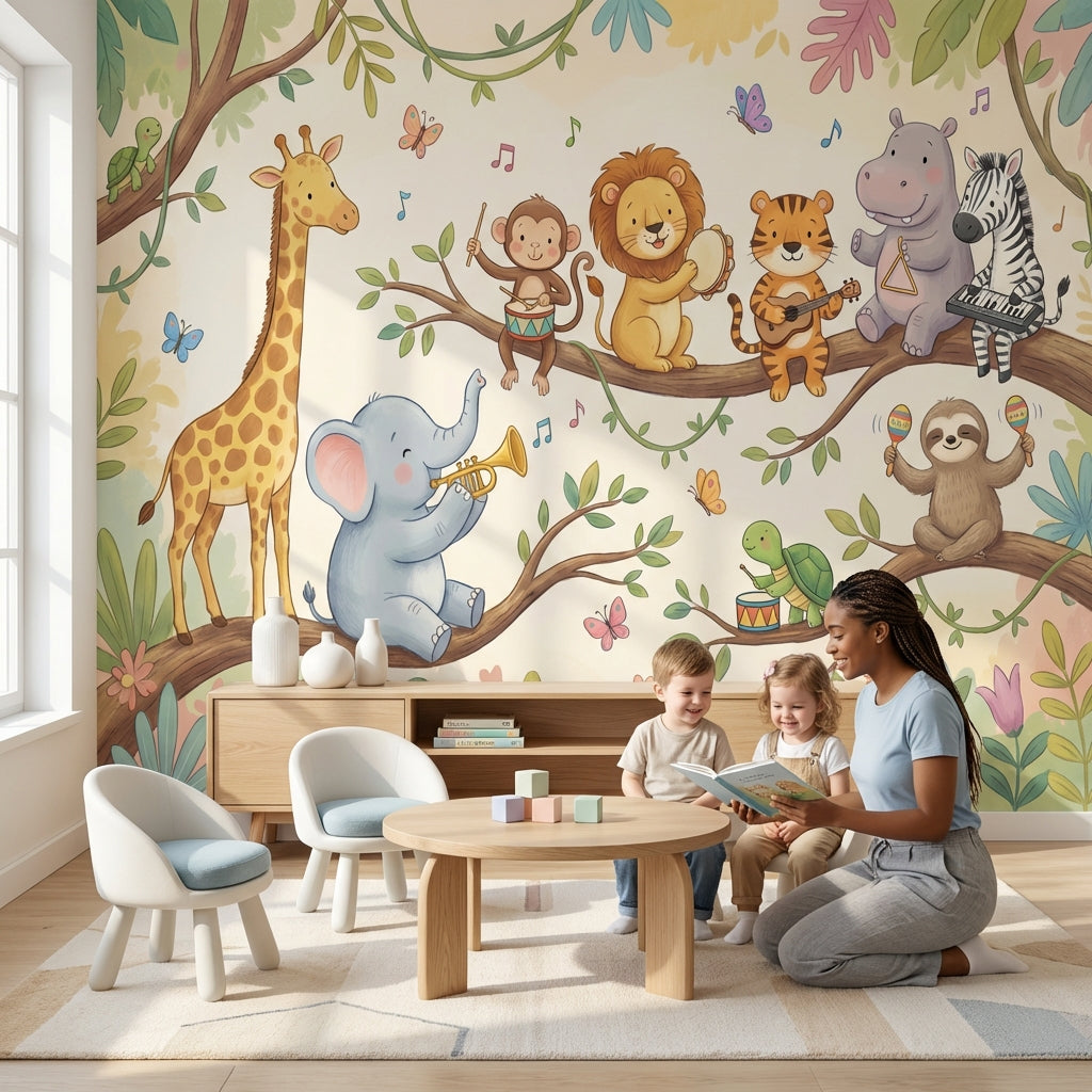 Animals Wallpaper Music Cartoon Wall Mural