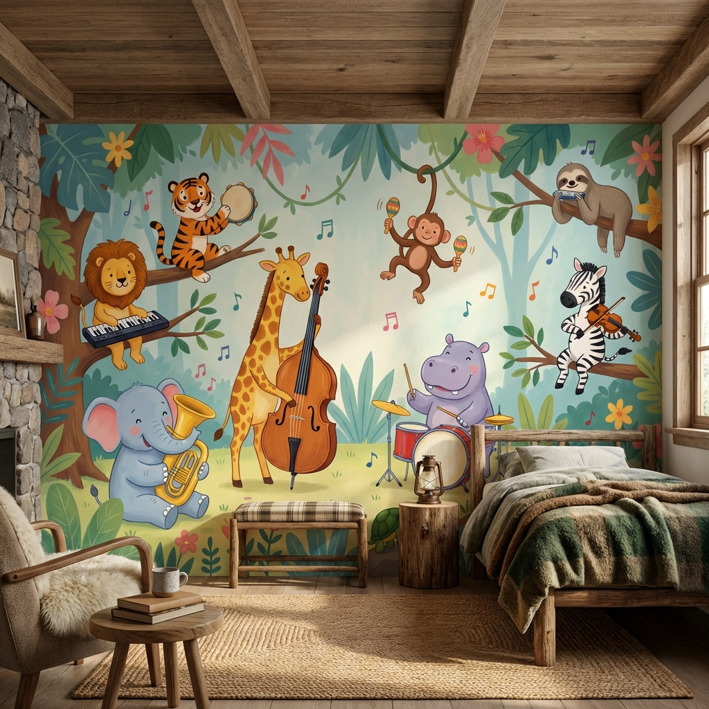 Animals Wallpaper Music Forest Wall Mural