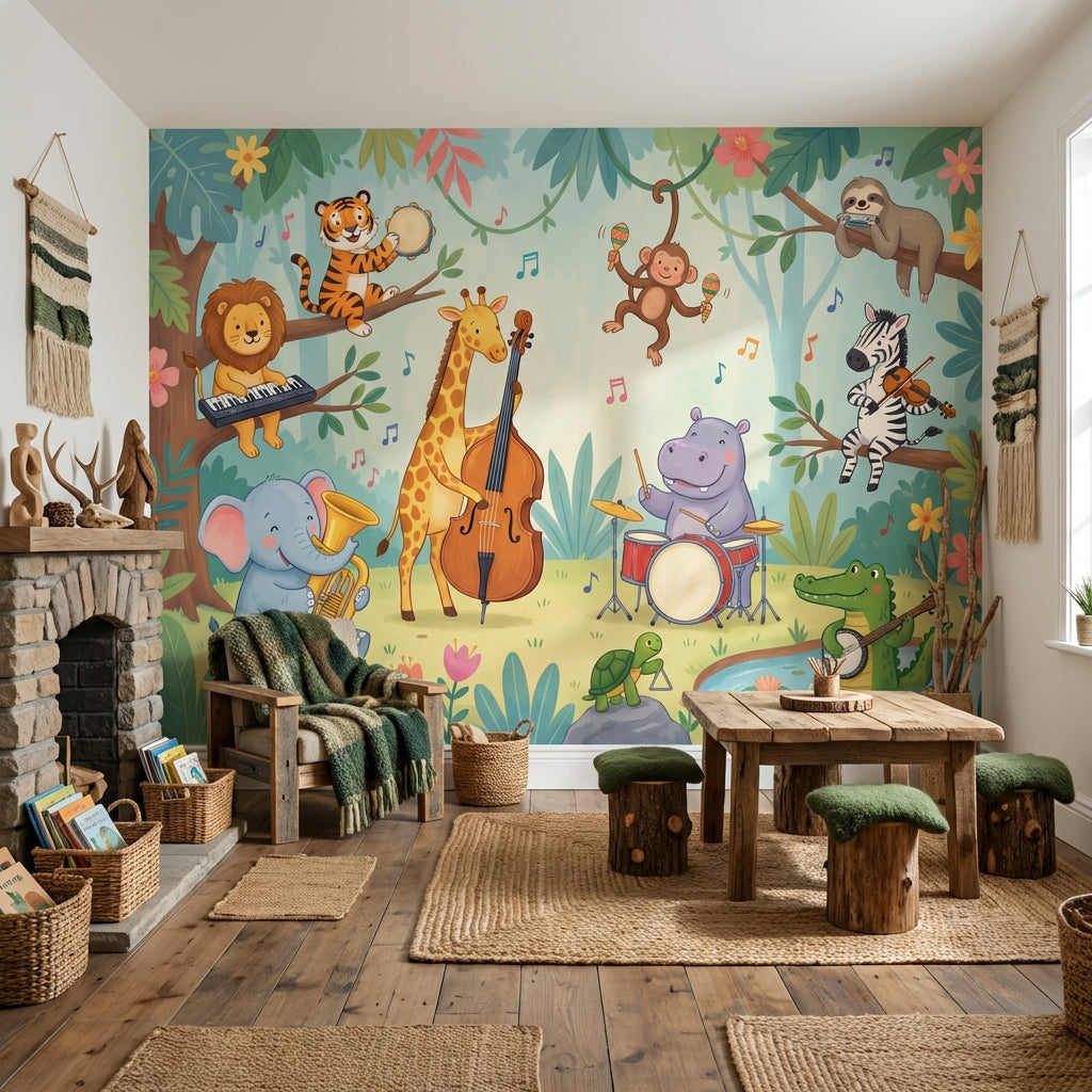 Animals Wallpaper Music Forest Wall Mural