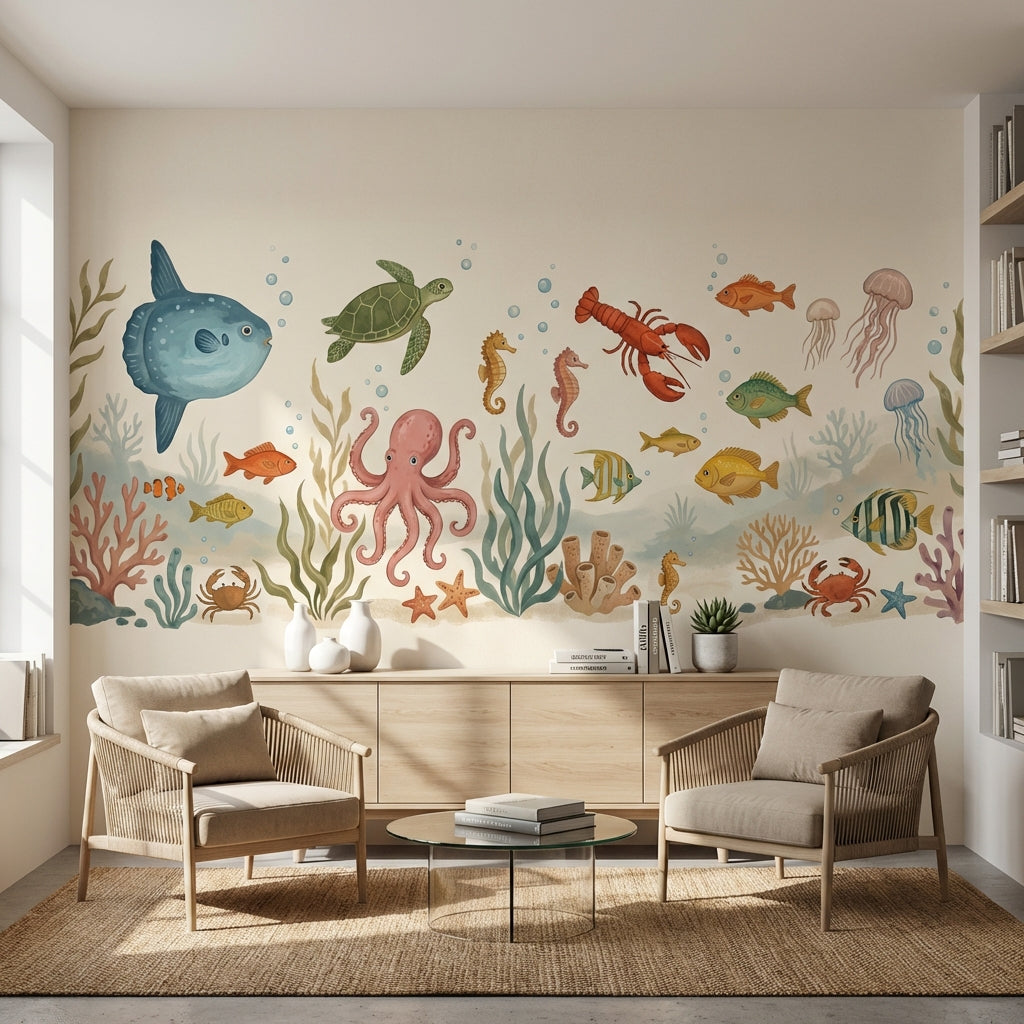 Underwater Wallpaper Sea Creatures Ocean Wall Mural
