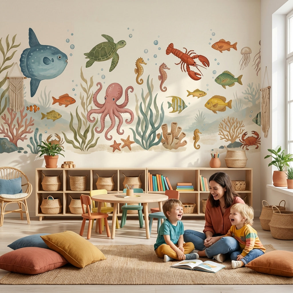 Underwater Wallpaper Sea Creatures Ocean Wall Mural
