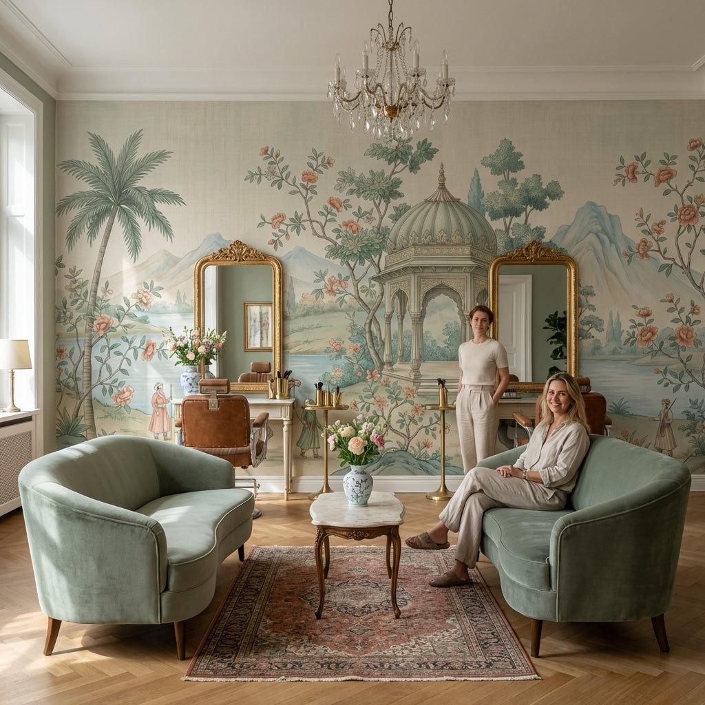 Landscape Wallpaper Pavilion Camel Wall Mural