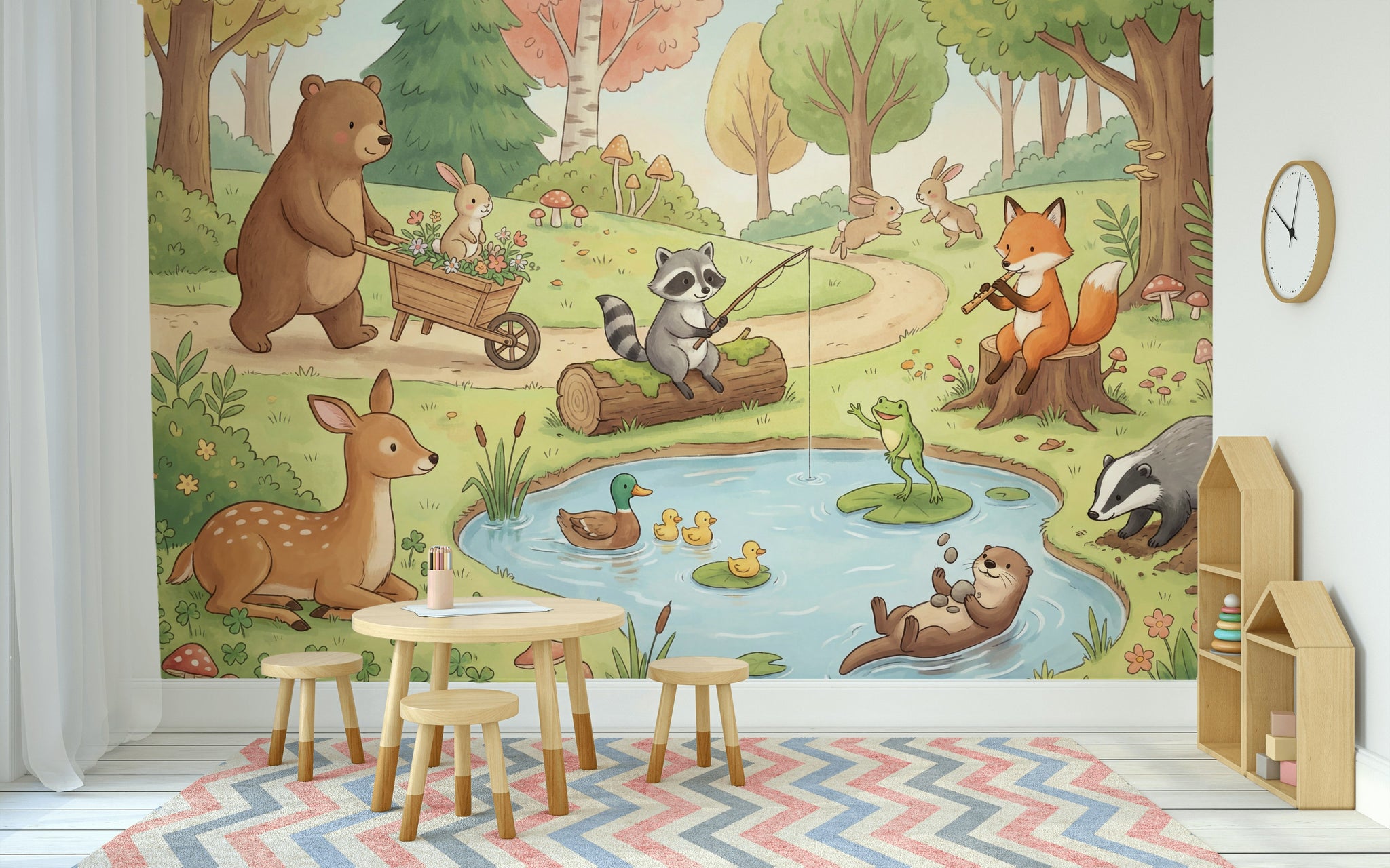 Woodland Wallpaper Animals Nature Wall Decor