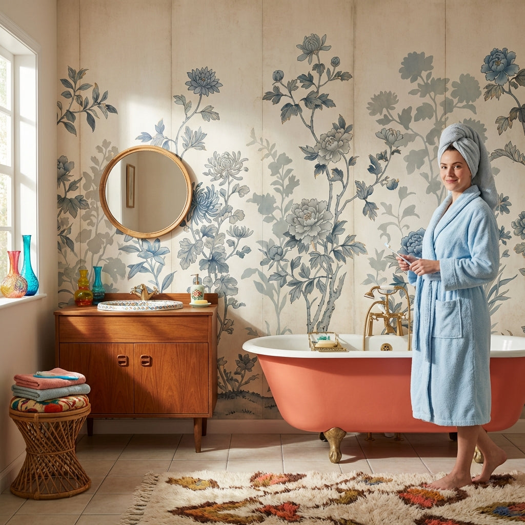 Vintage Floral Wallpaper Traditional Classic Wall Mural