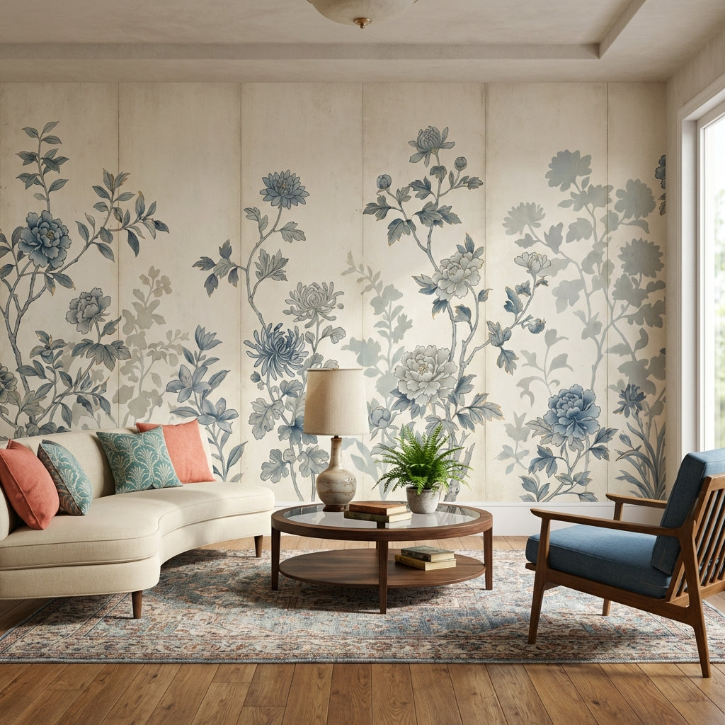Vintage Floral Wallpaper Traditional Classic Wall Mural