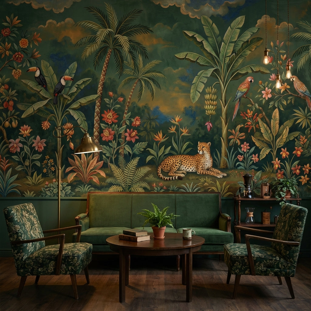 Jungle Wallpaper Vintage Tropical Wall Mural