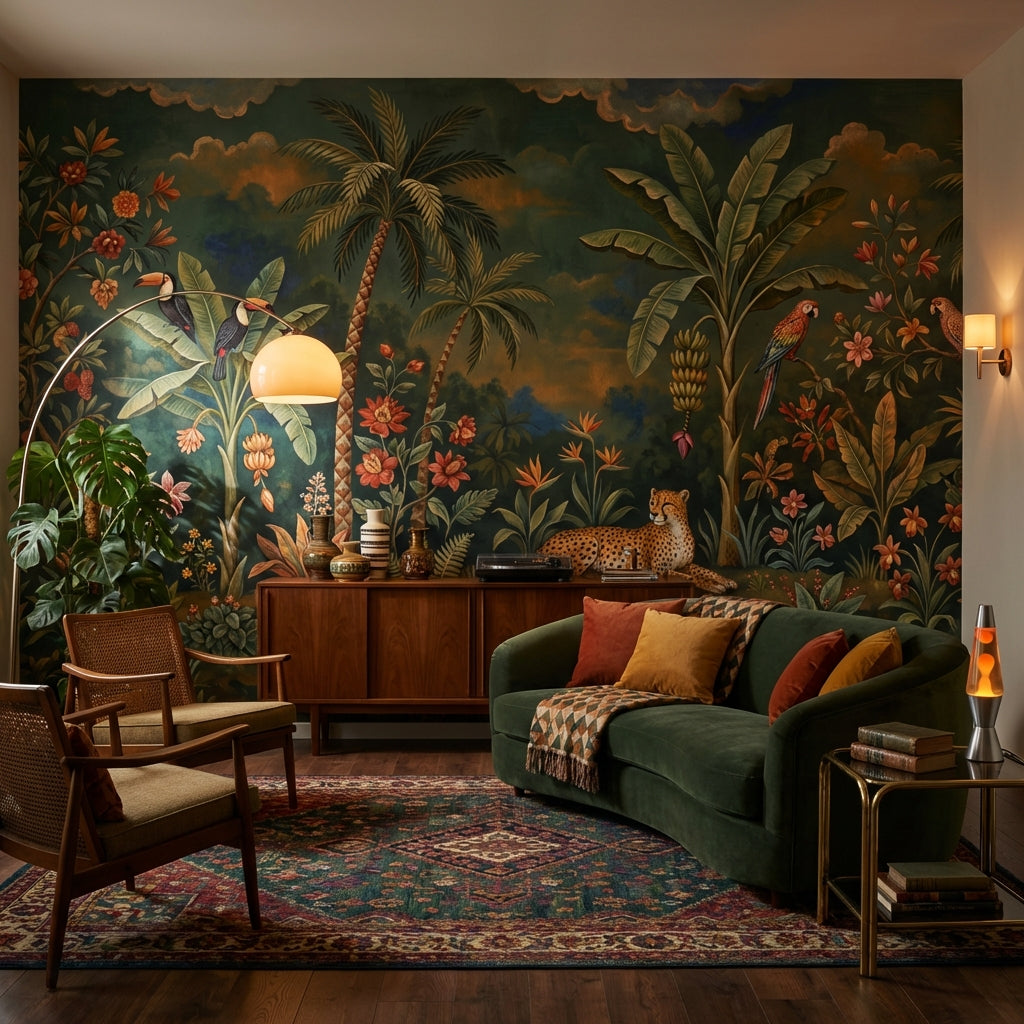 Jungle Wallpaper Vintage Tropical Wall Mural