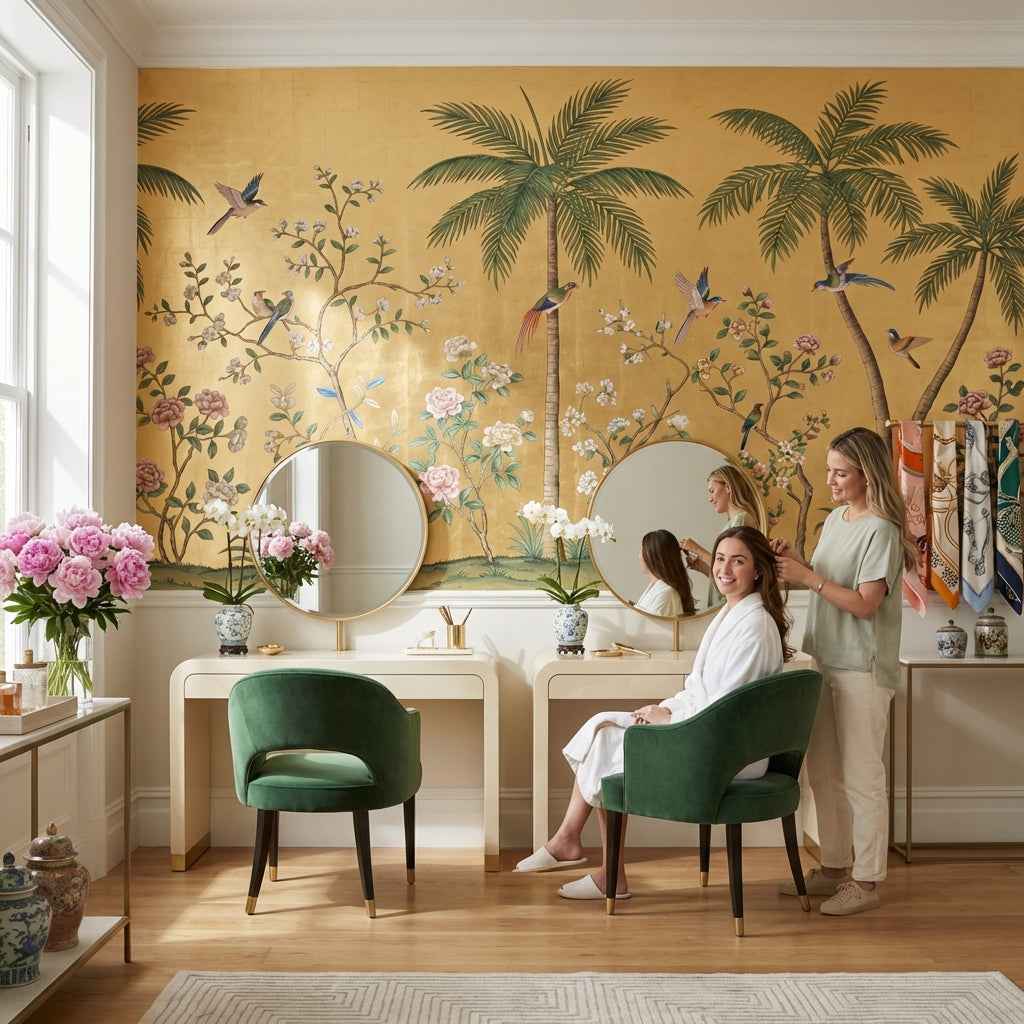 Tropical Birds Wallpaper Chinoiserie Palm Wall Mural