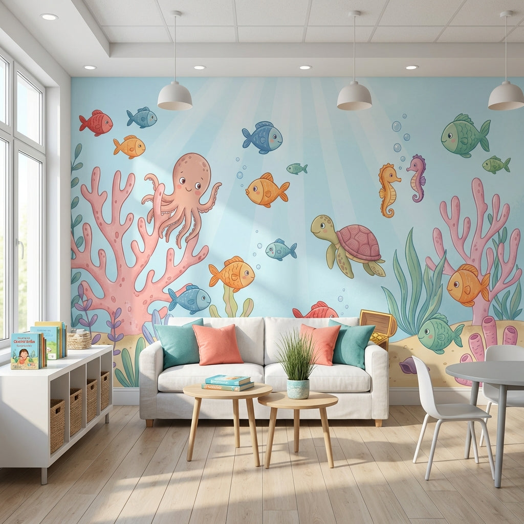 Underwater Wallpaper Sea Creatures Coral Removable Wall Decor