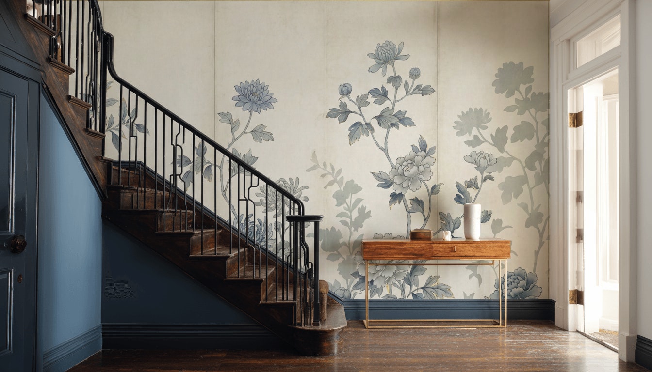 Vintage Floral Wallpaper Traditional Classic Wall Mural