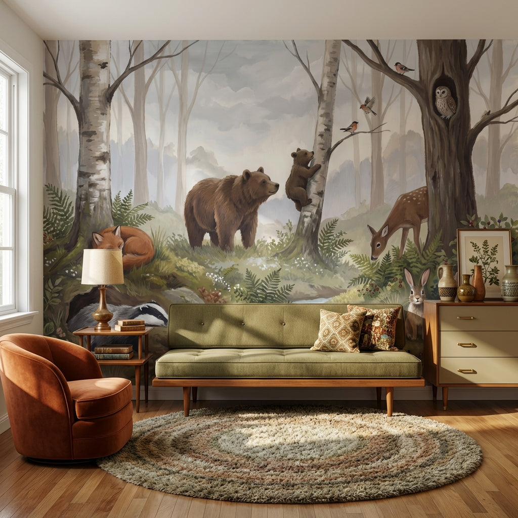 Shades Of Green Wallpaper Forest Wildlife Wall Mural