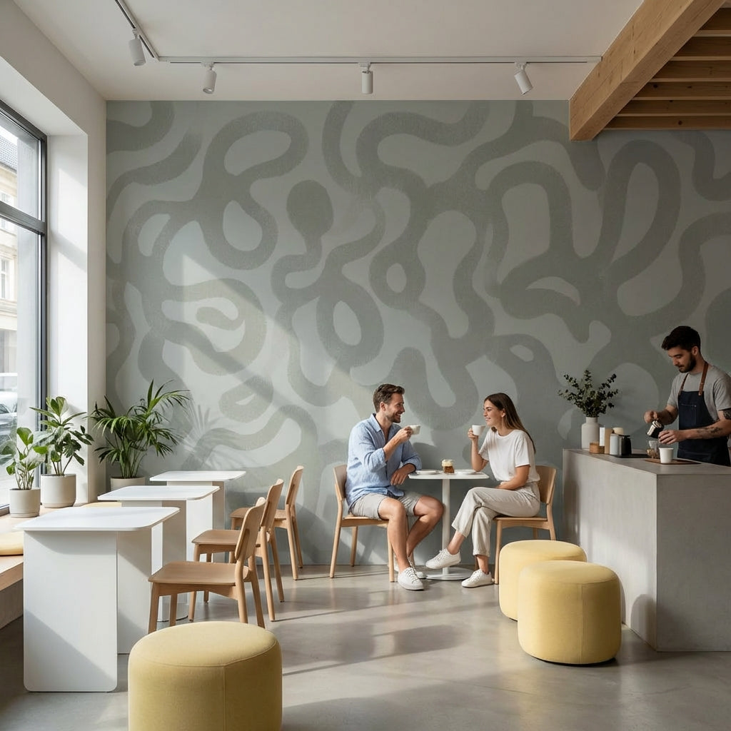 Organic Wallpaper Gray Abstract Wall Mural