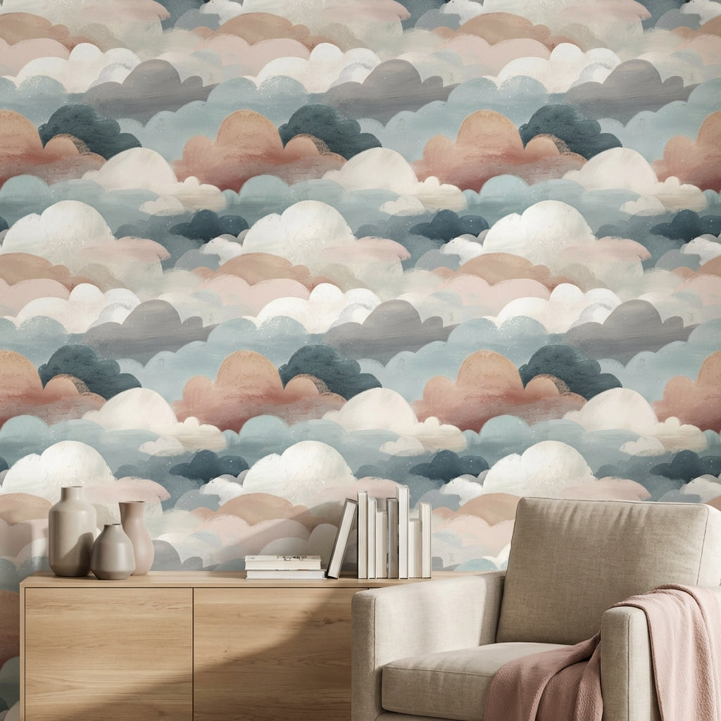 Clouds Wallpaper Abstract Removable Modern Wall Art