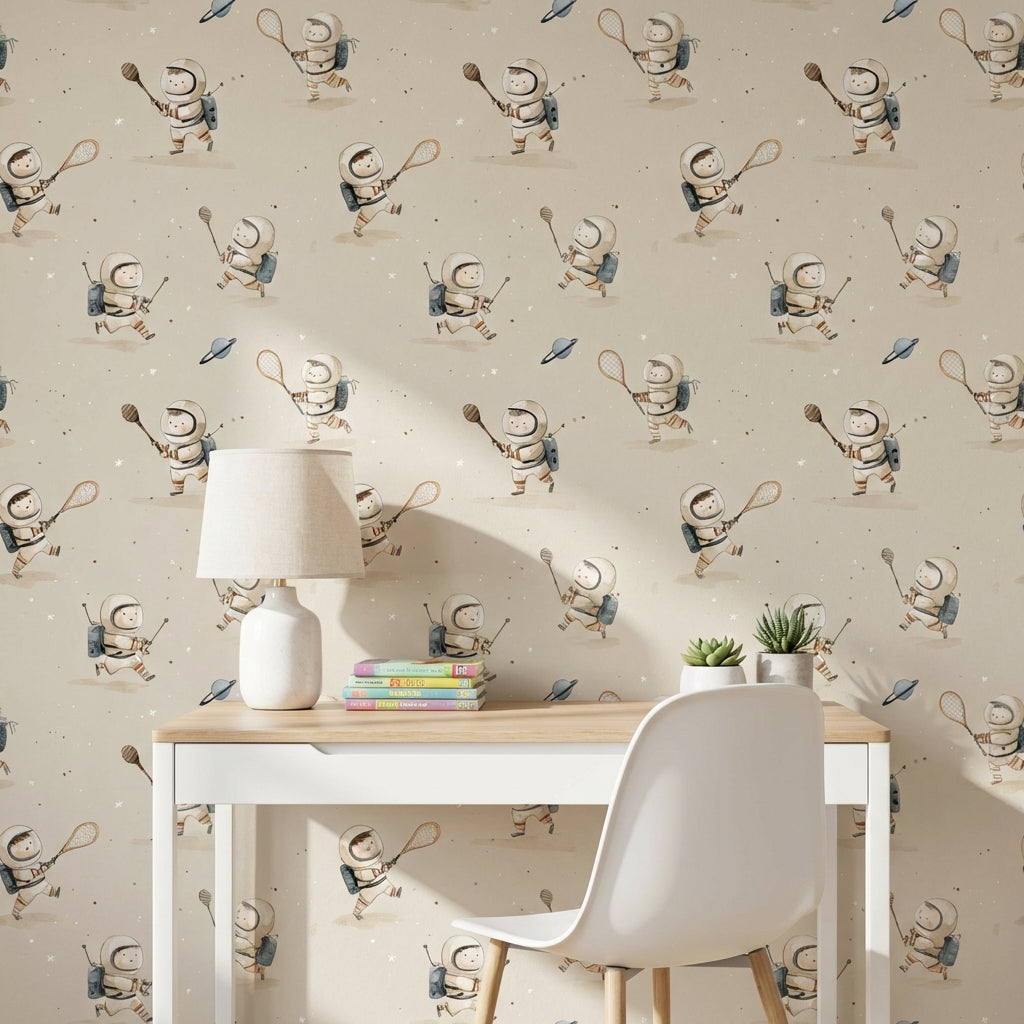 Astronaut Wallpaper Playful Space Decorative Mural