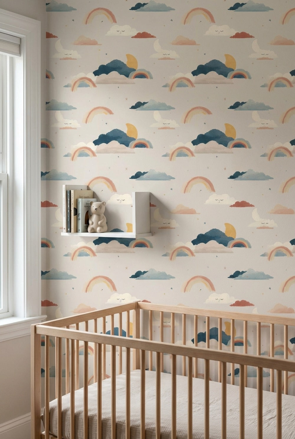 Clouds Wallpaper Whimsical Removable Rainbow Wall Art
