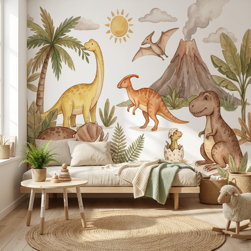 Dinosaurs Wallpaper Prehistoric Cartoon Wall Mural
