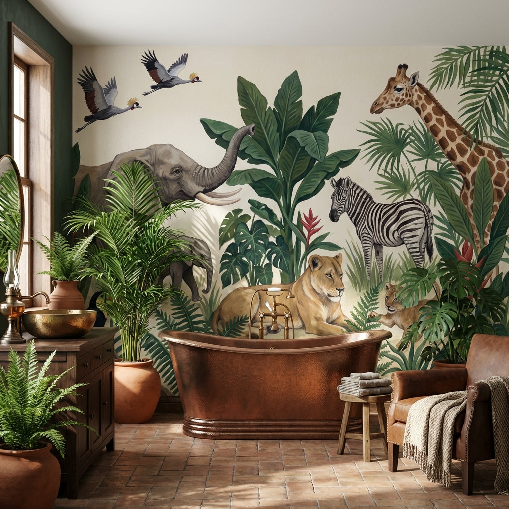 Jungle Wallpaper Wildlife Animals Wall Mural