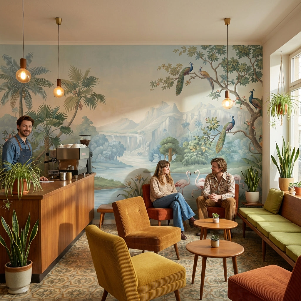 Tropical Birds Wallpaper Vintage River Wall Mural