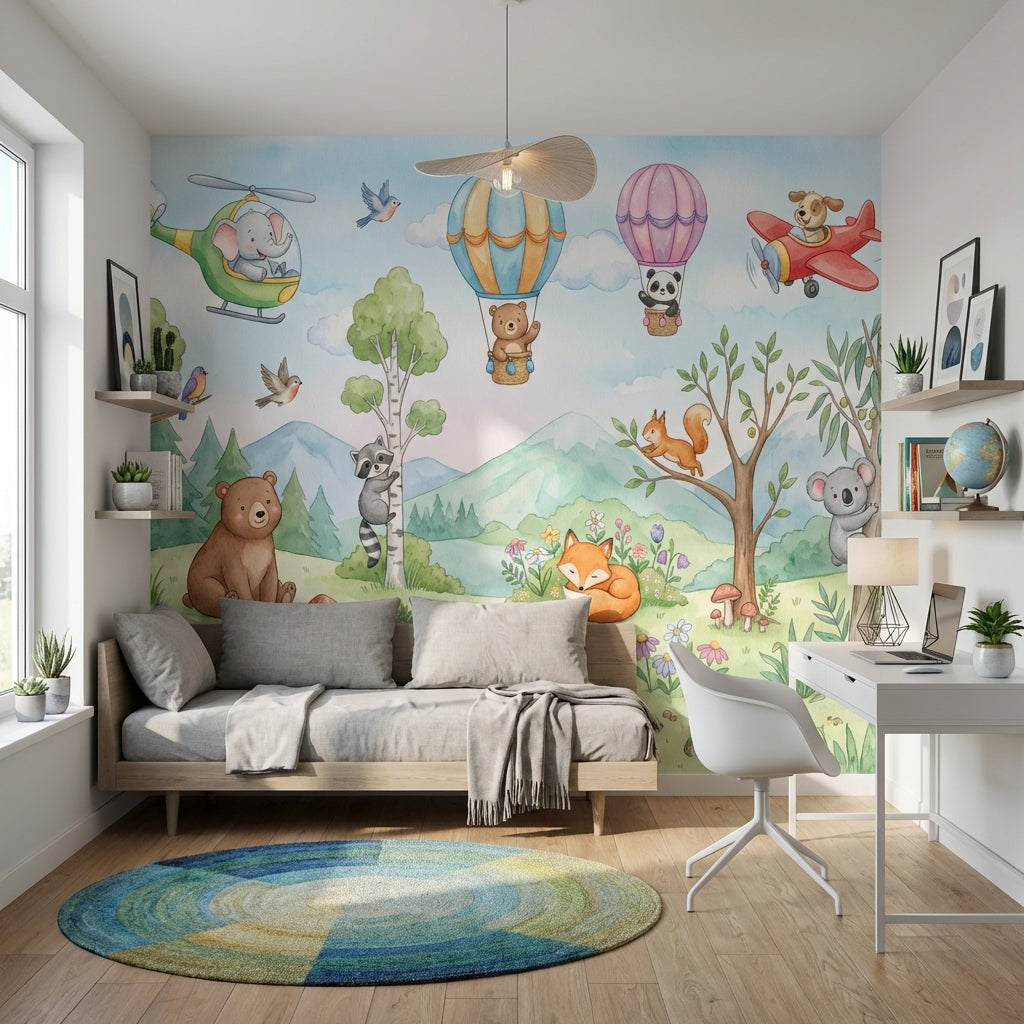 Whimsical Wallpaper Animals Nature Wall Mural