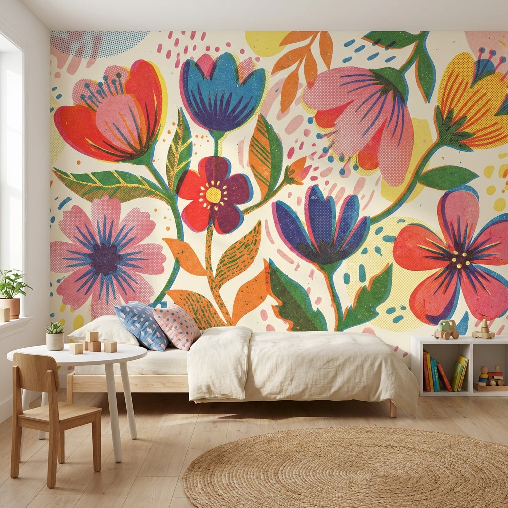 Floral Wallpaper Vintage Bohemian Wall Mural