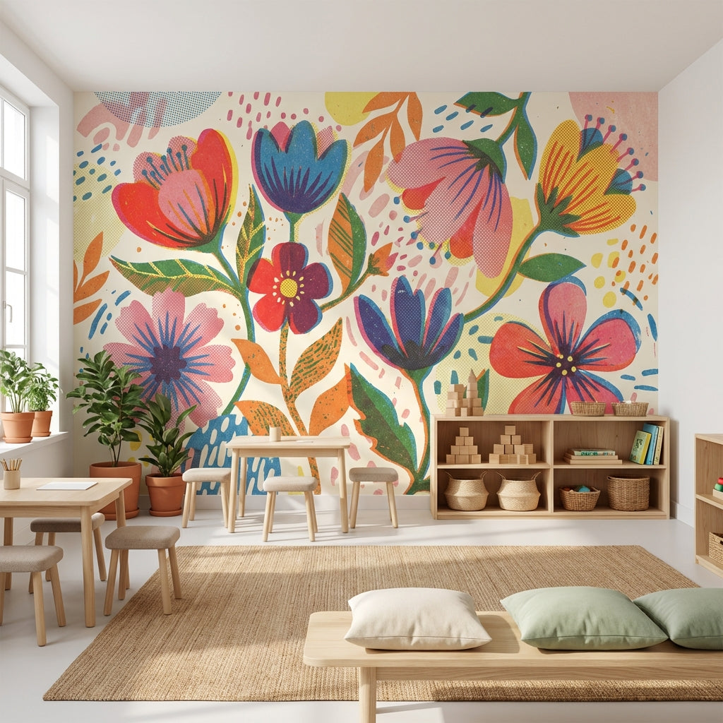 Floral Wallpaper Vintage Bohemian Wall Mural