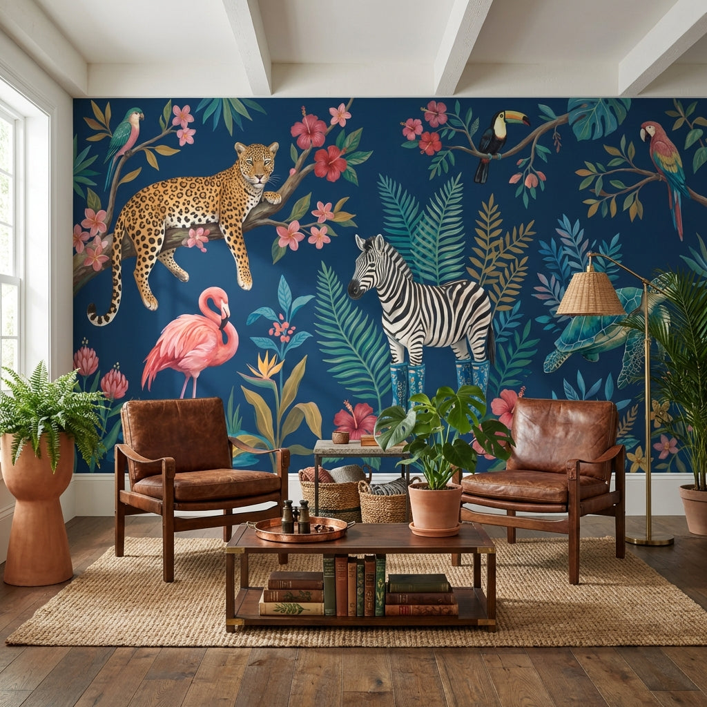 Exotic Jungle Wallpaper Vibrant Tropical Wall Mural
