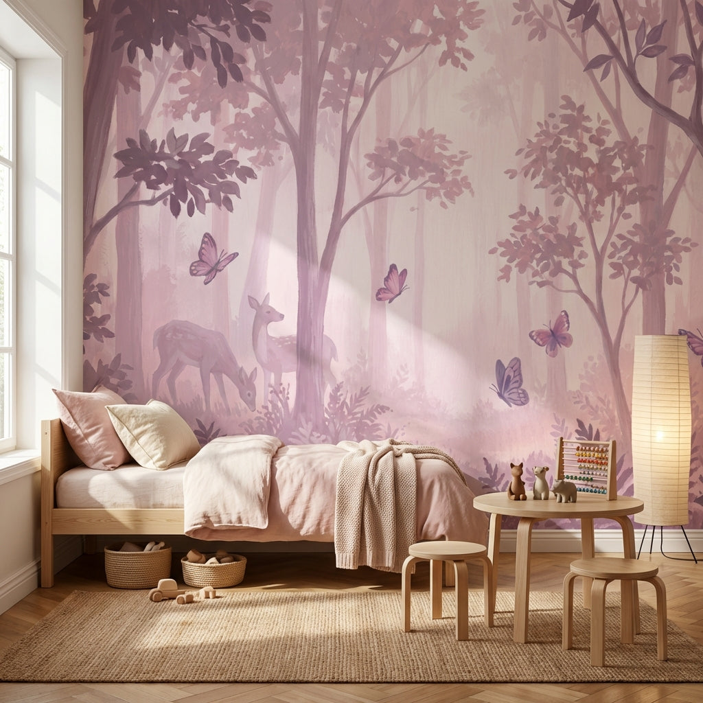 Forest Wallpaper Deer Whimsical Wall Decor