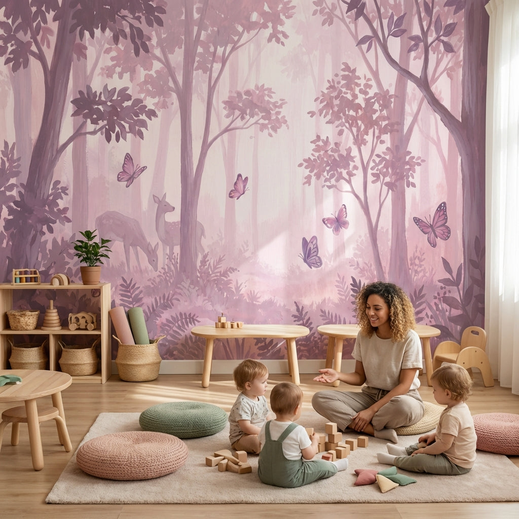 Forest Wallpaper Deer Whimsical Wall Decor