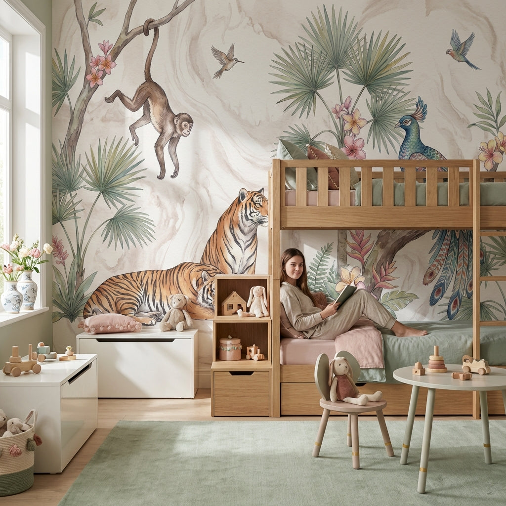 Watercolor Texture Wallpaper Tropical Playful Wall Mural