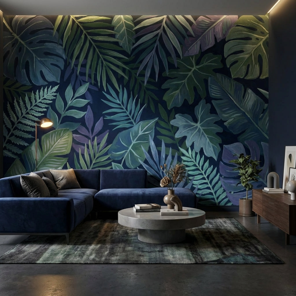 Shades Of Green Wallpaper Tropical Botanical Wall Decor