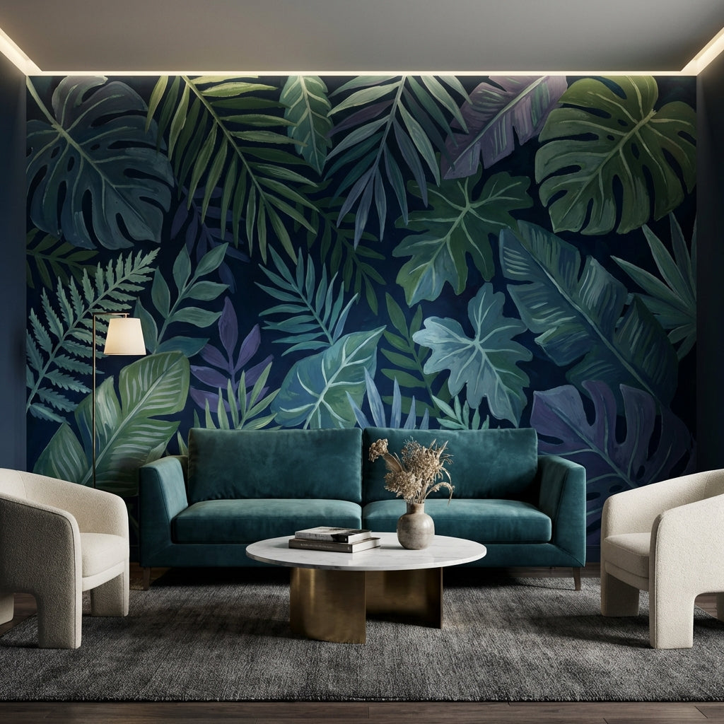 Shades Of Green Wallpaper Tropical Botanical Wall Decor