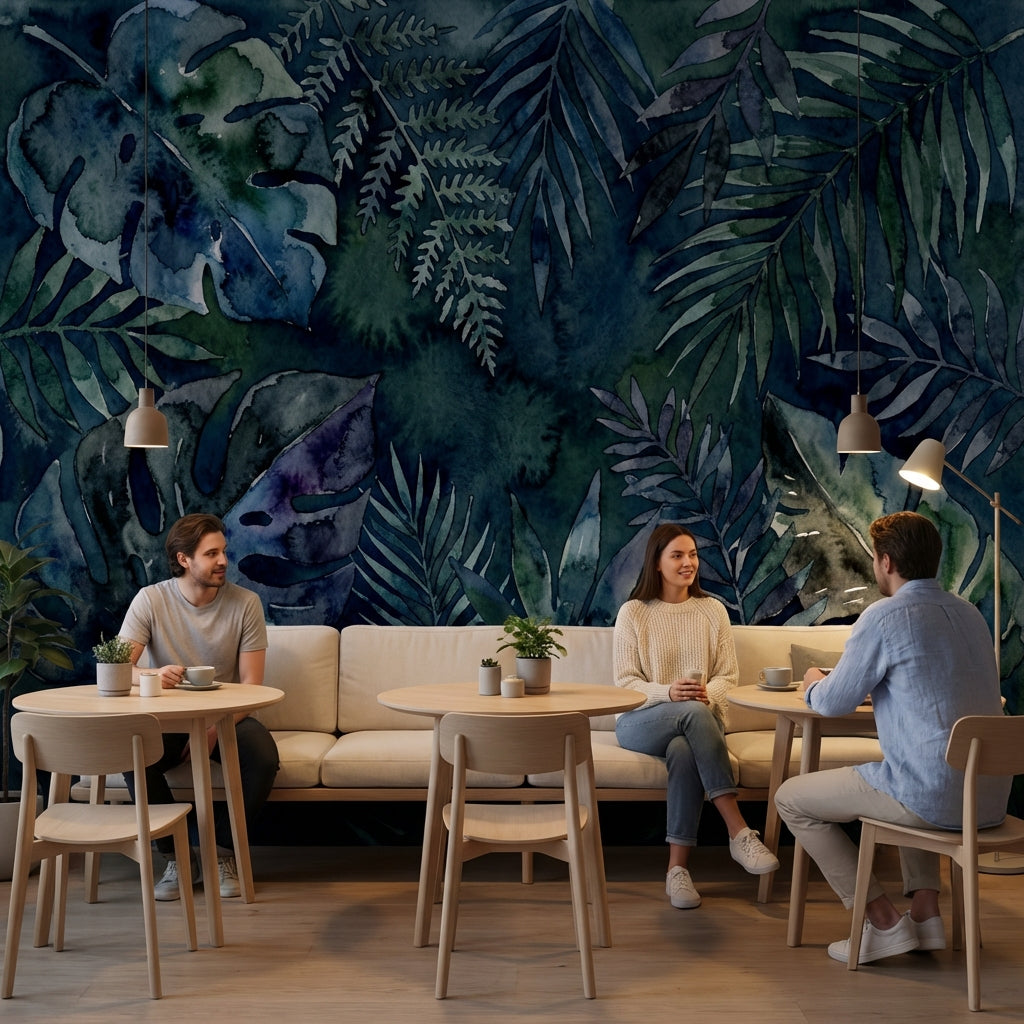 Floral Wallpaper Abstract Leaves Wall Mural