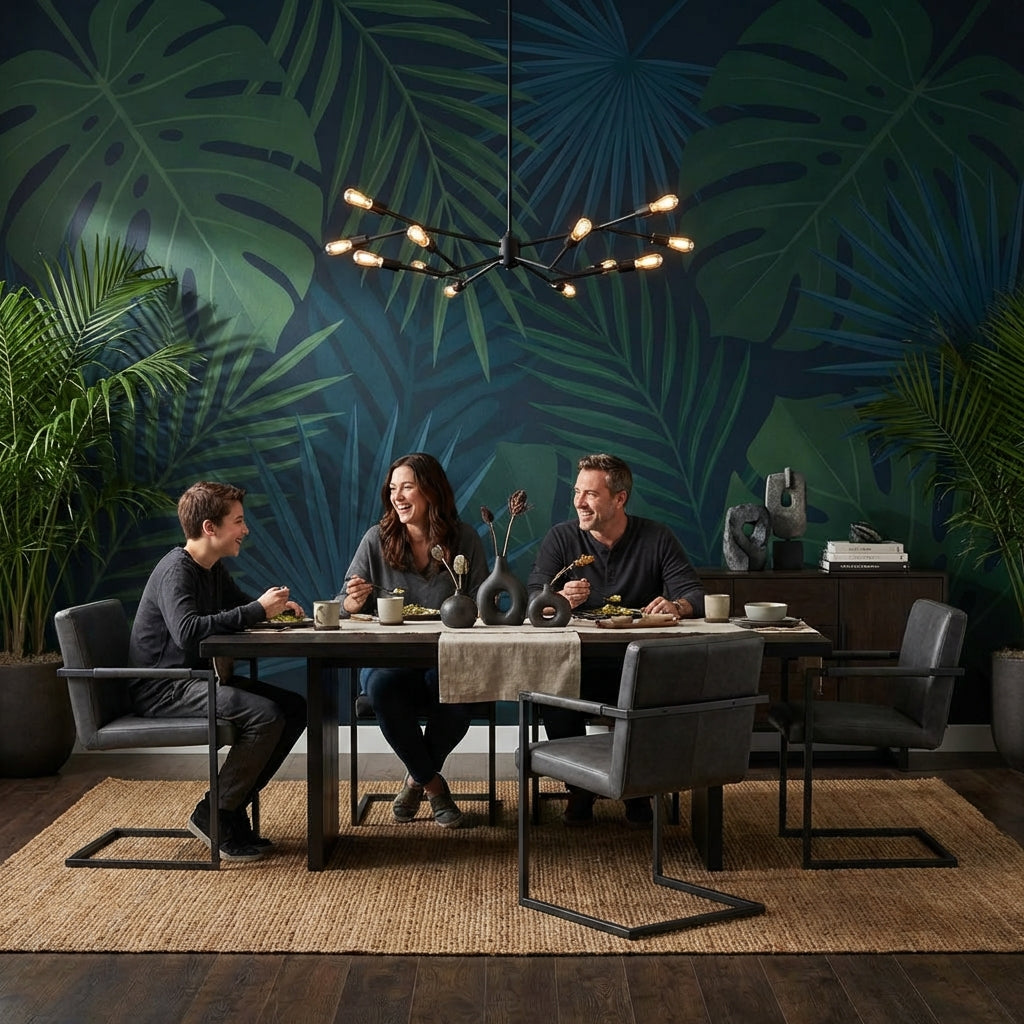Shades Of Green Wallpaper Tropical Leaves Wall Mural
