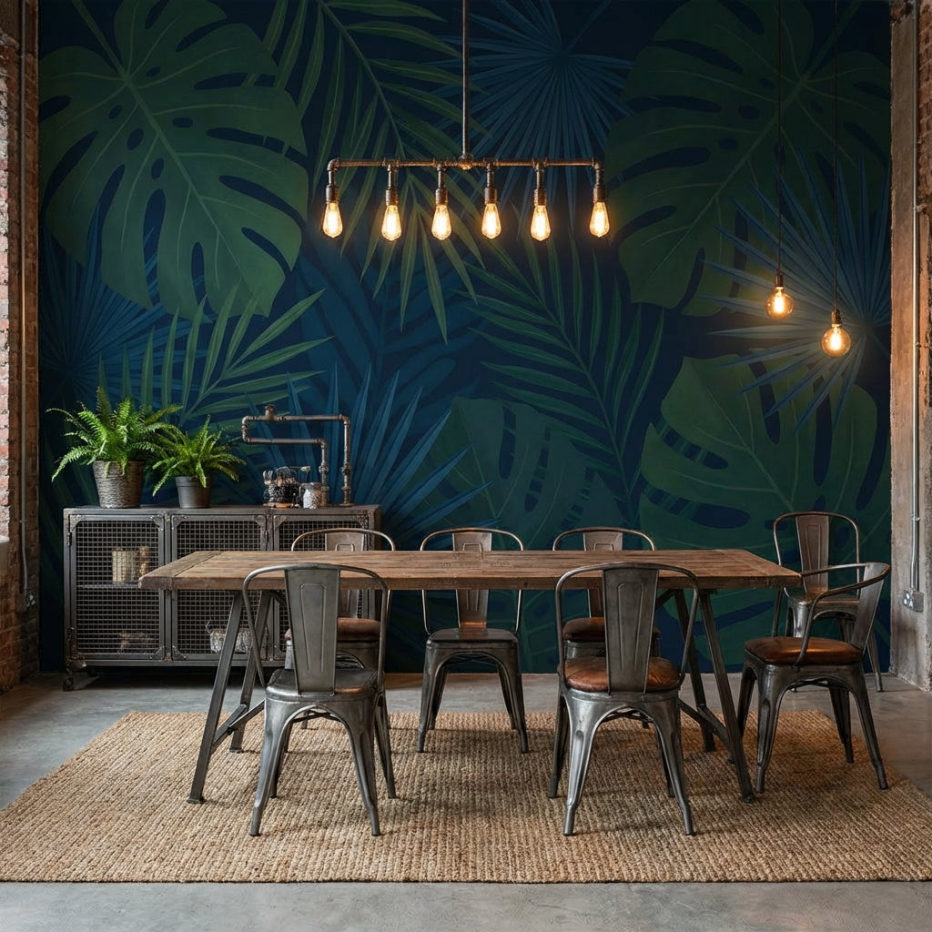 Shades Of Green Wallpaper Tropical Leaves Wall Mural