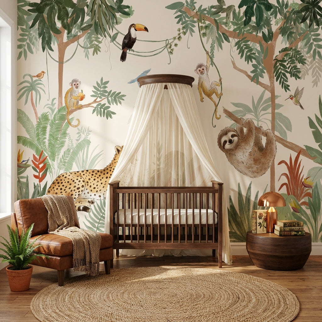 Jungle Wallpaper Animals Tropical Wall Mural
