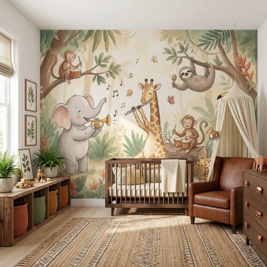 Jungle Animals Wallpaper Playful Nature Wall Mural