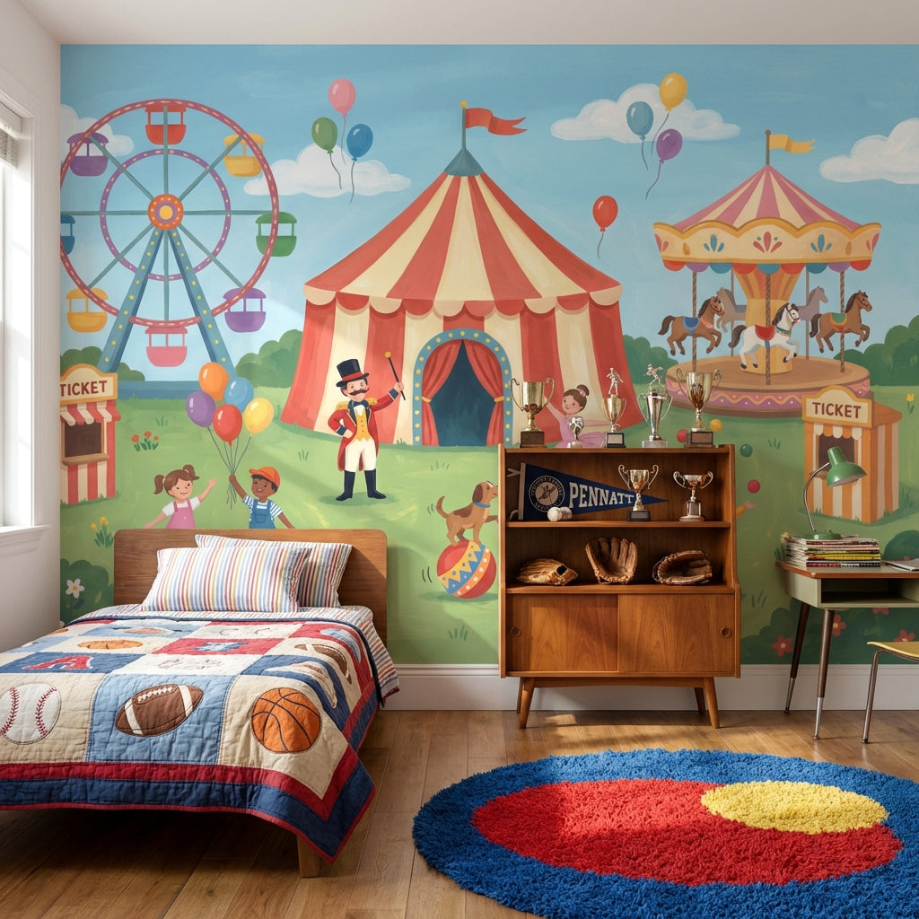 Carnival Wallpaper Circus Ferris Wheel Removable Wall Decor