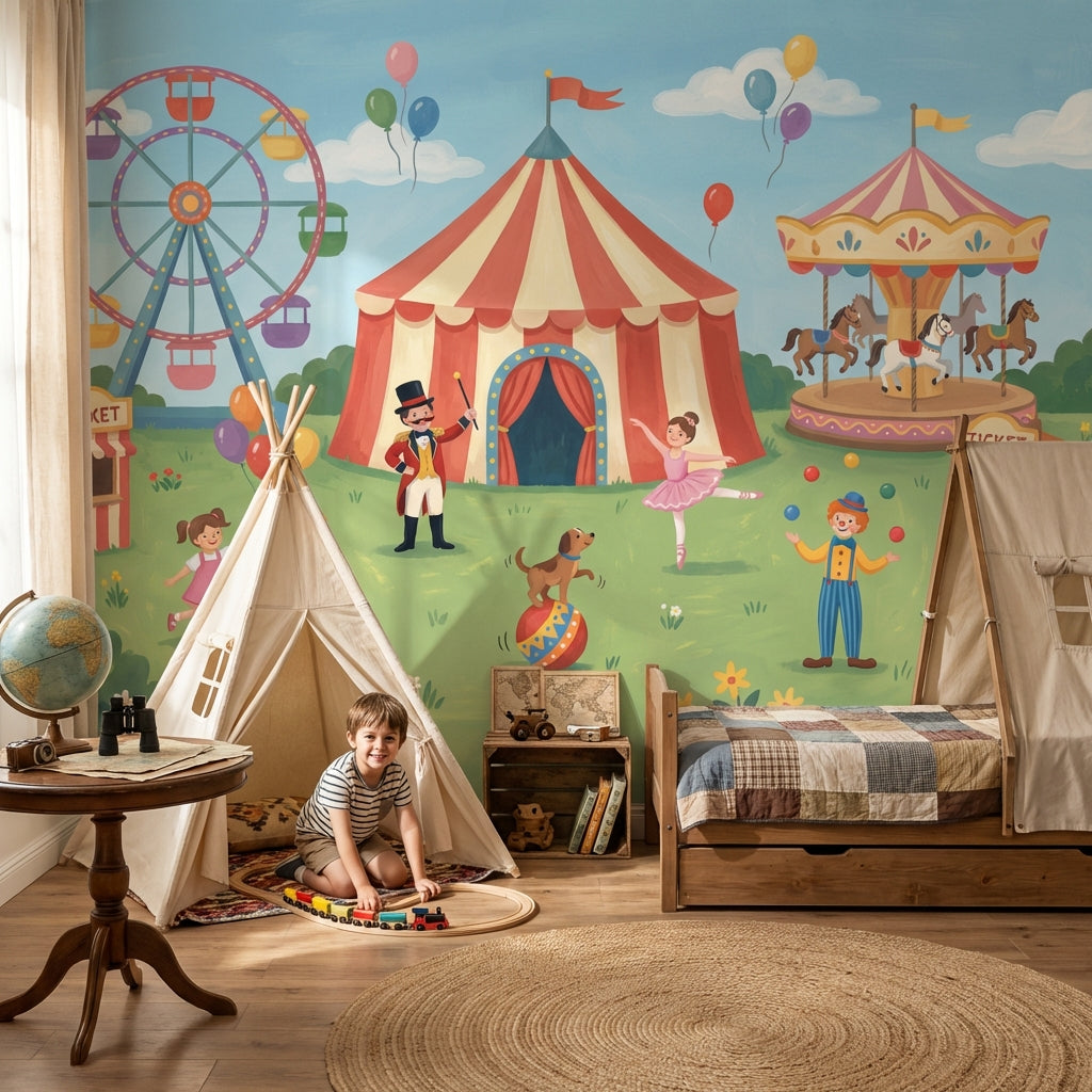 Carnival Wallpaper Circus Ferris Wheel Removable Wall Decor