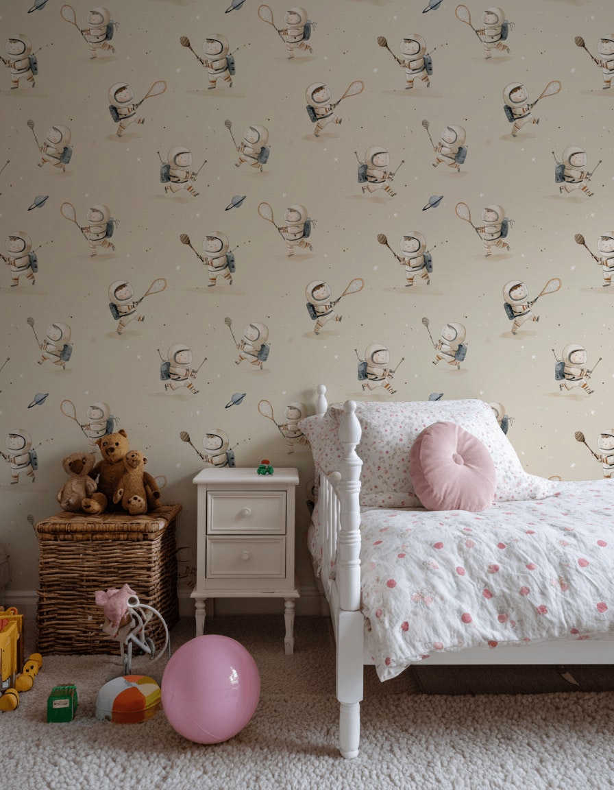 Astronaut Wallpaper Playful Space Decorative Mural