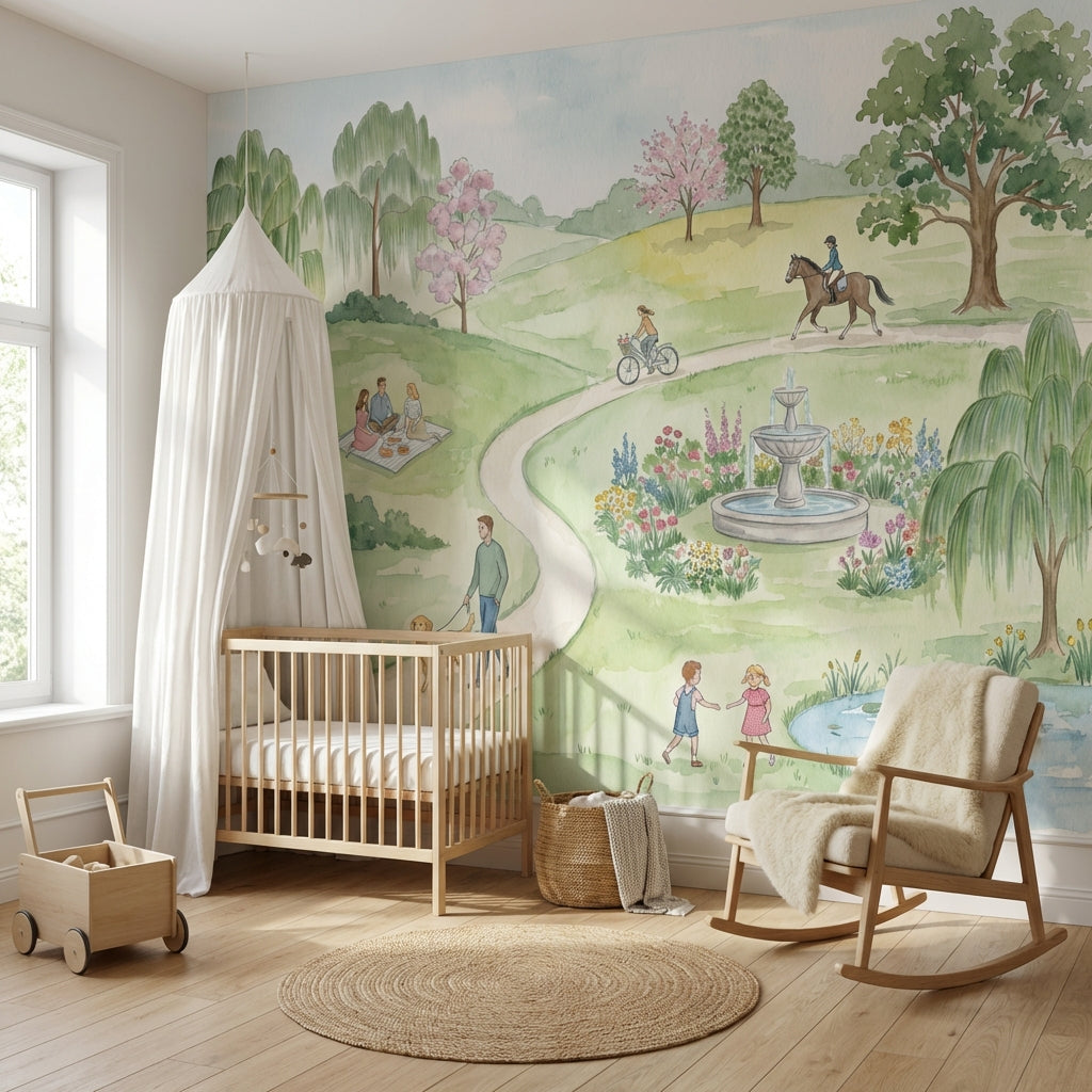 Park Wallpaper Nature Pond Wall Mural