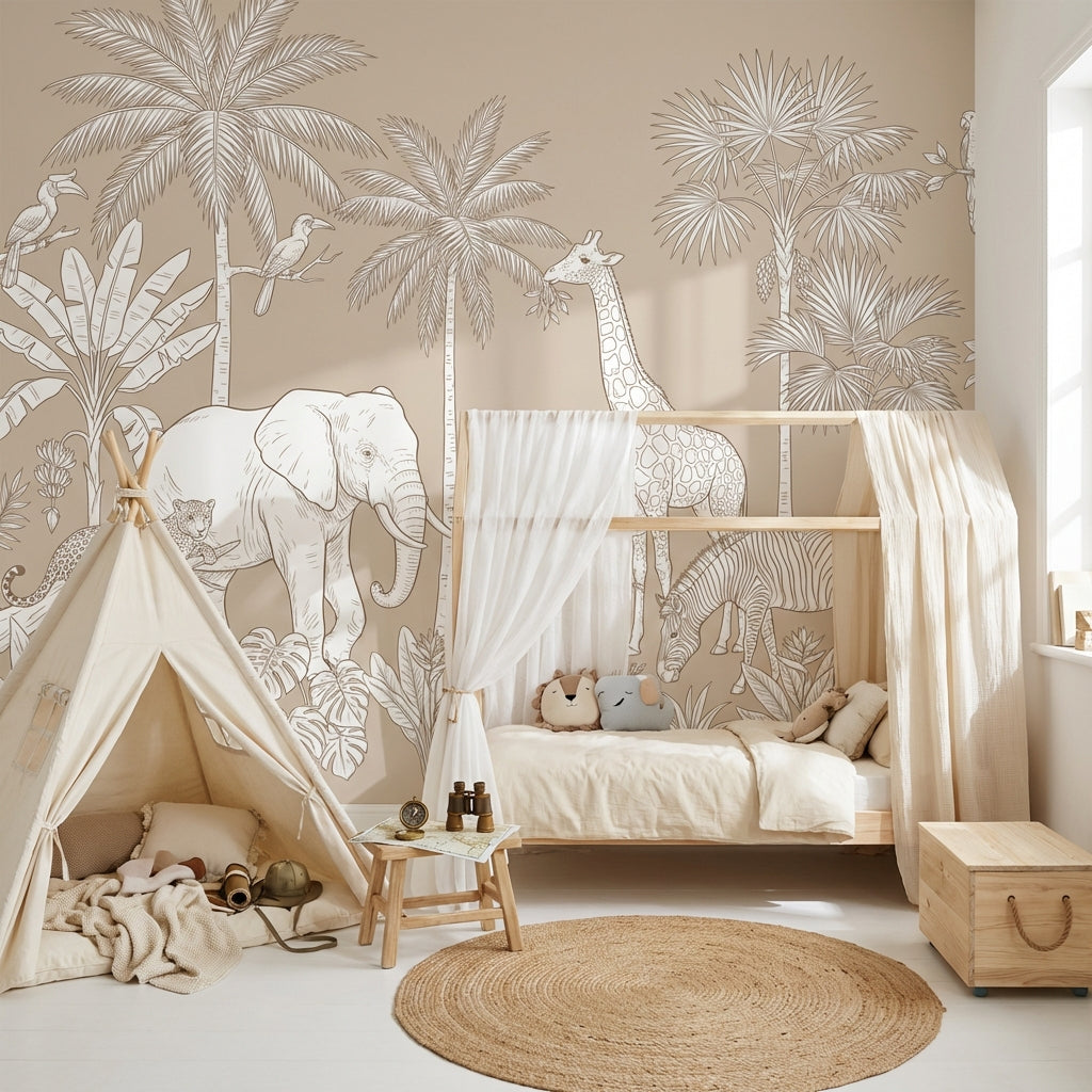 Jungle Wallpaper Vintage Tropical Wall Mural – Ready-to-Ship Outlet