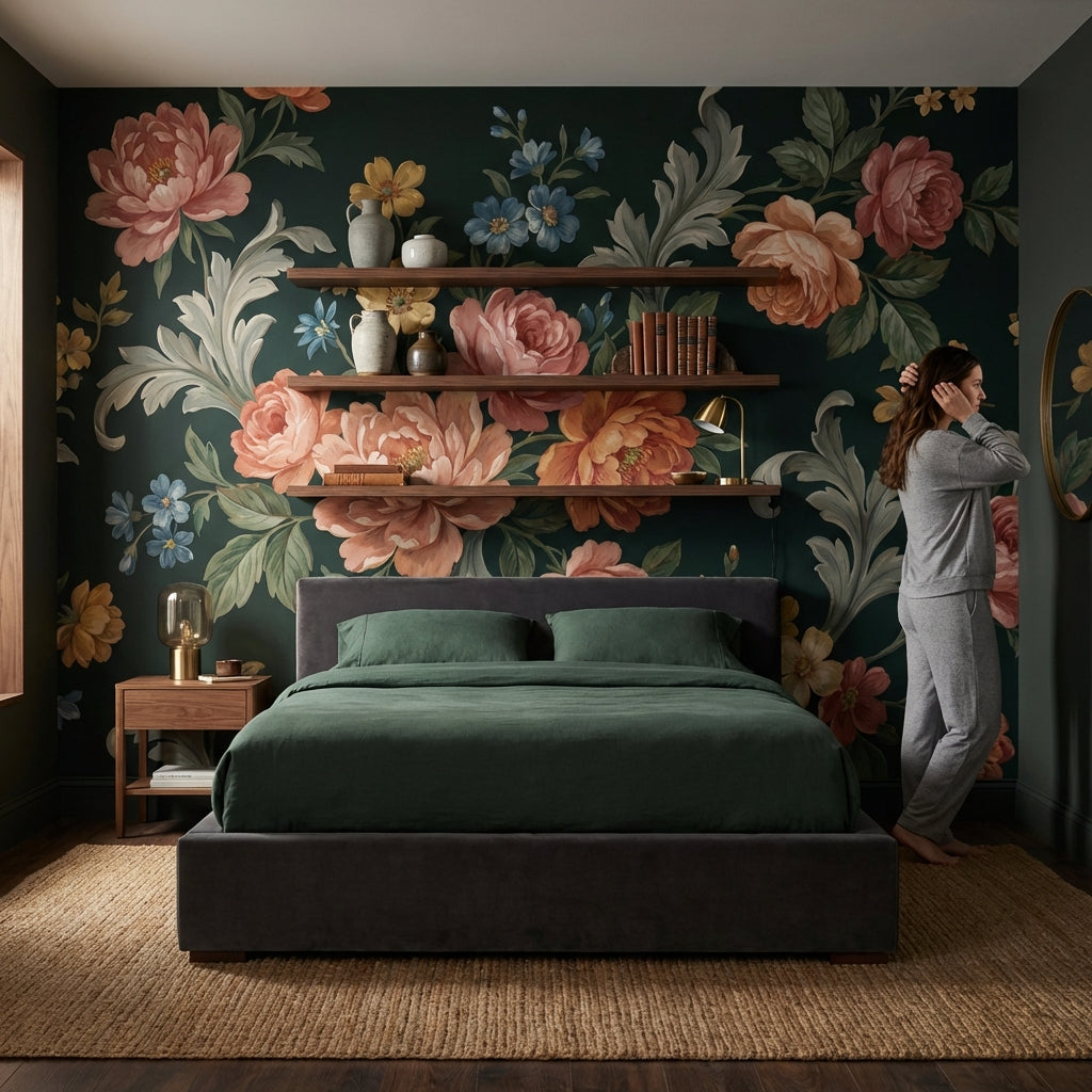 Floral Wallpaper Vintage Elegant Wall Mural