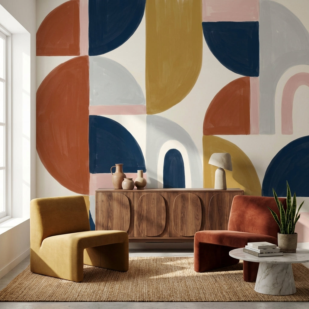 Geometric Wallpaper Abstract Modern Removable Wall Decor