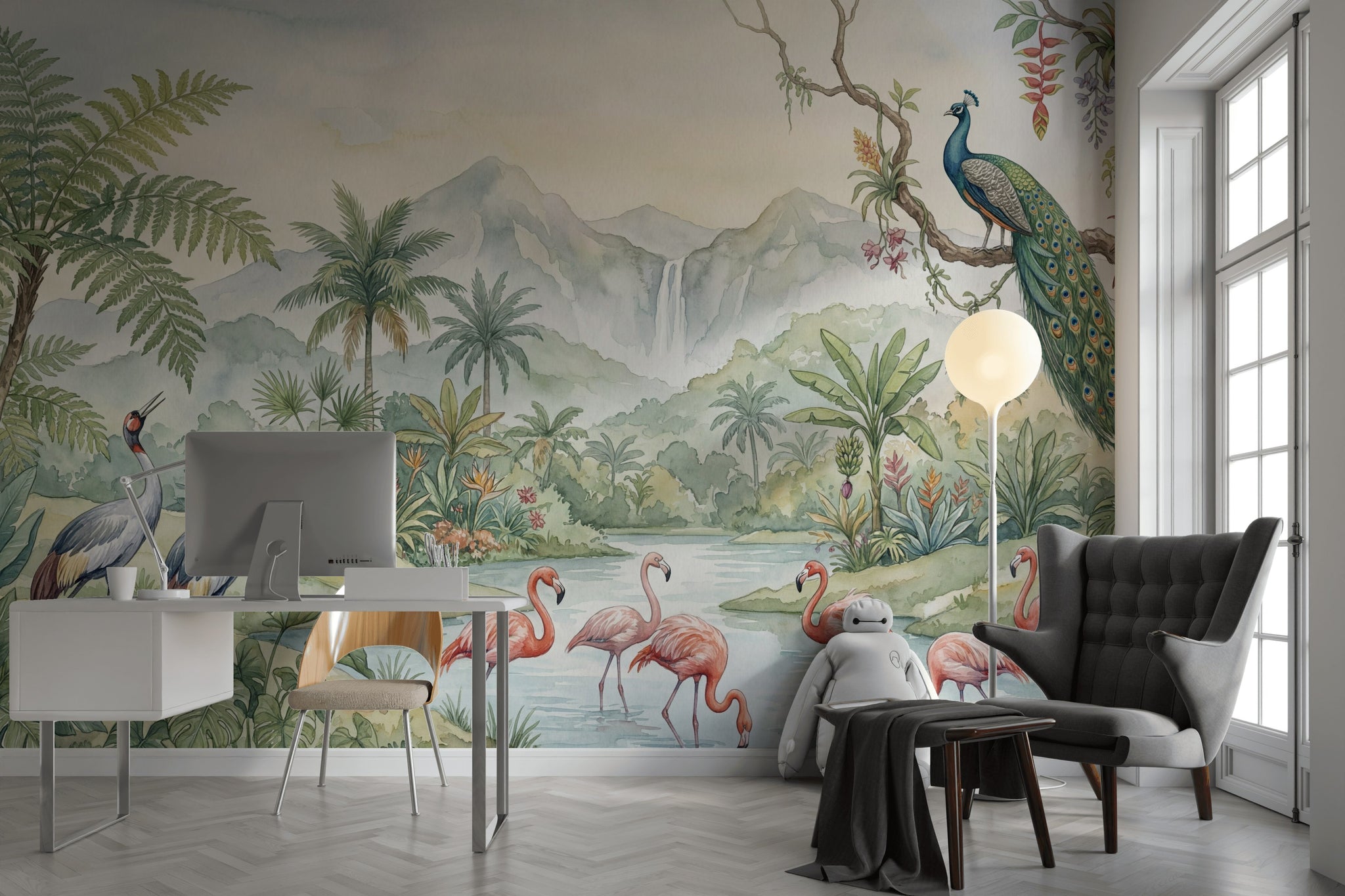 Tropical Birds Wallpaper Vintage Tropical Wall Mural