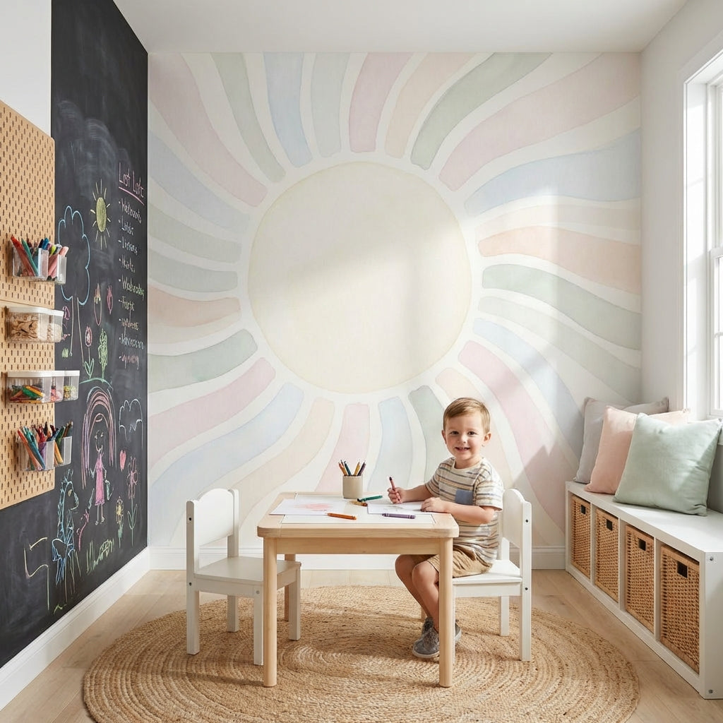 Geometric Wallpaper Pastel Abstract Wall Mural