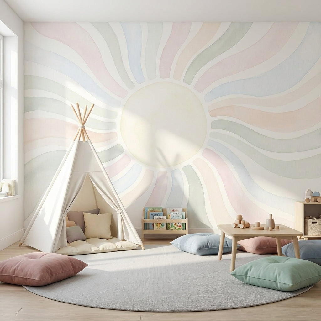 Geometric Wallpaper Pastel Abstract Wall Mural