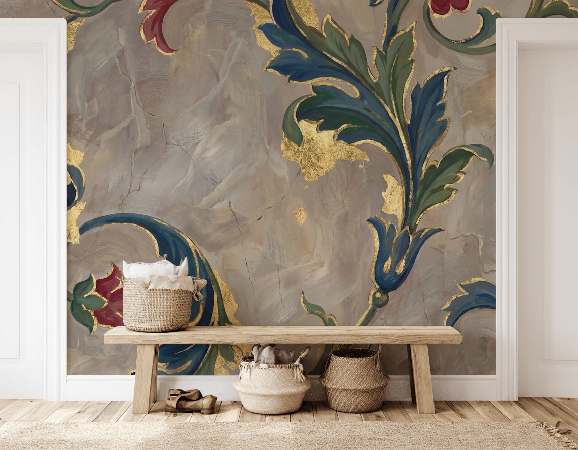 Floral Wallpaper Traditional Elegant Wall Mural