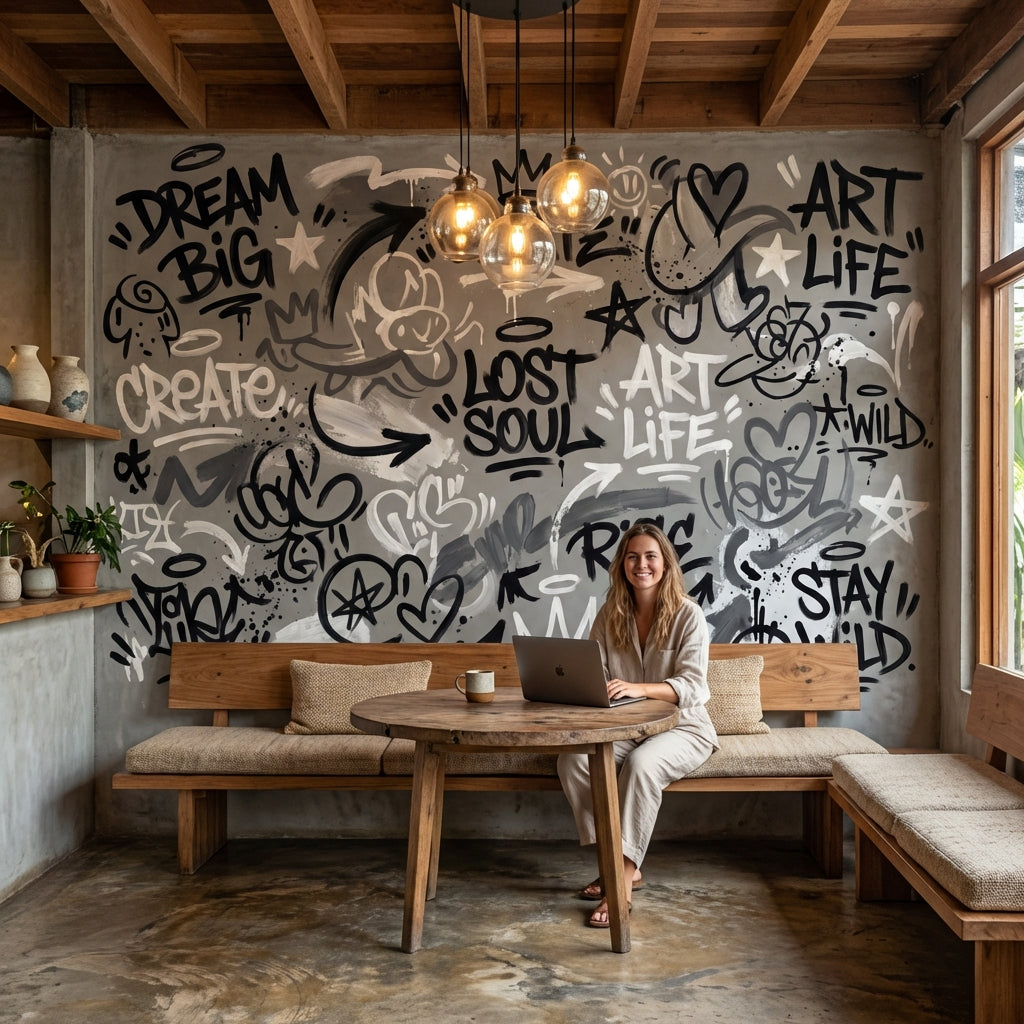 Graffiti Wallpaper Abstract Motivational Wall Mural