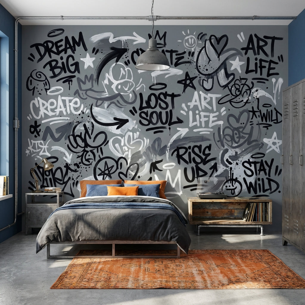 Graffiti Wallpaper Abstract Motivational Wall Mural