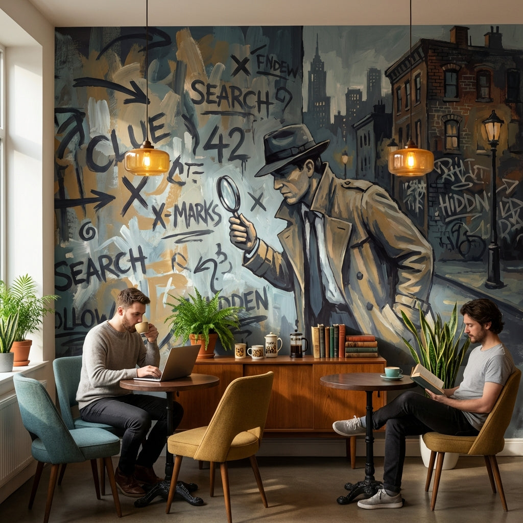 Detective Wallpaper Urban Mystery Wall Mural